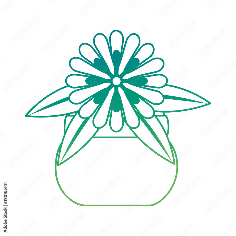 Obraz premium cute flower decorative in pot vector illustration design