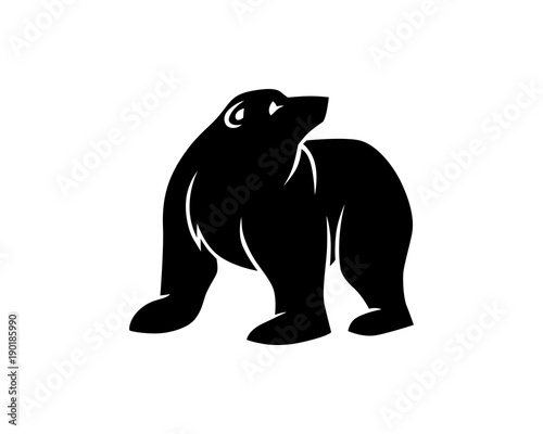 black polar bears fauna animal wildlife image vector icon silhouette