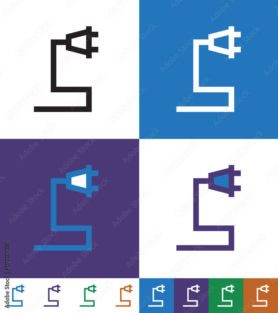 Fototapeta premium Electric plug Flat minimal icon vector