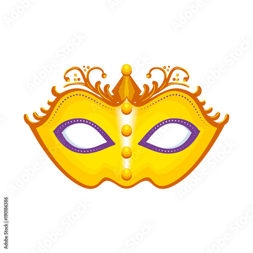 carnival mask with feathers vector illustration design