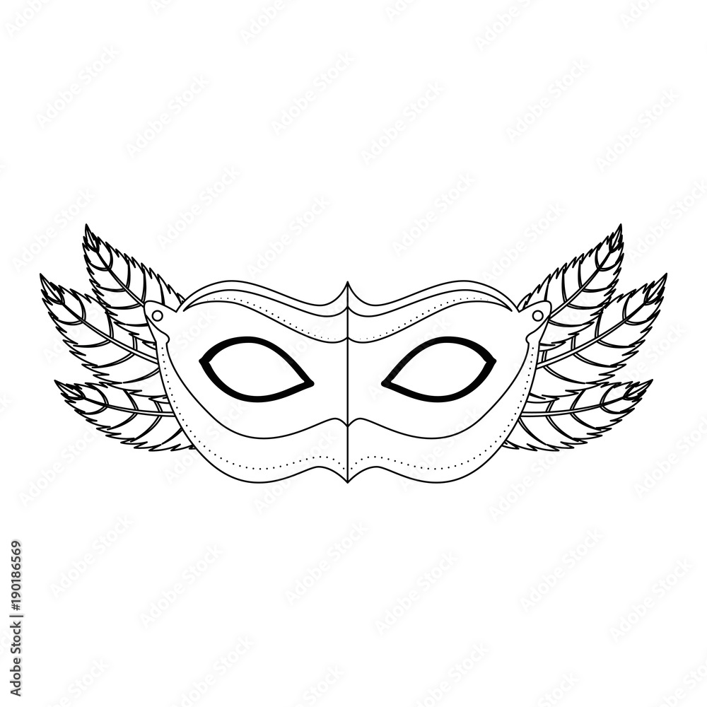 carnival mask with feathers vector illustration design carnival mask with feathers vector illustration design