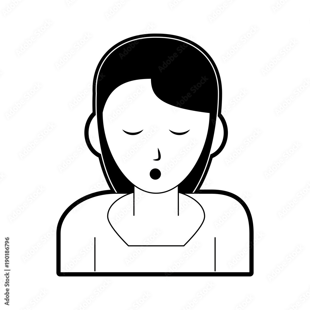 Woman sleeping cartoon icon vector illustration graphic design