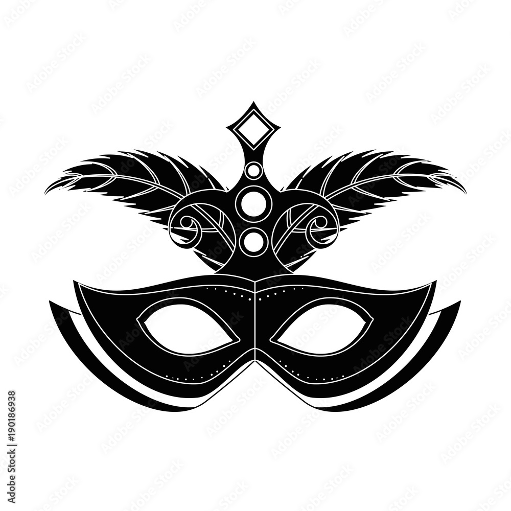 carnival mask with feathers vector illustration design carnival mask with feathers vector illustration design