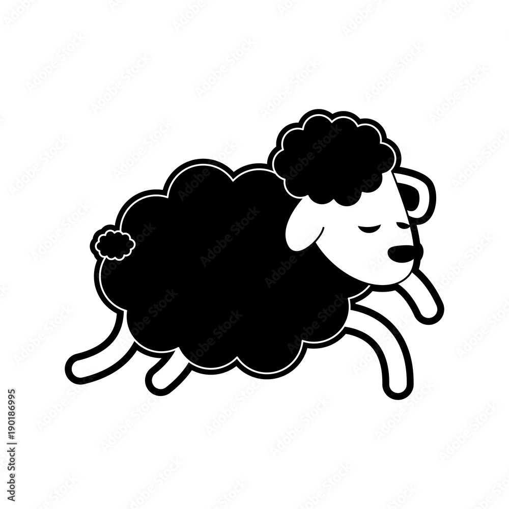 Obraz premium Sheep sleeping cartoon icon vector illustration graphic design