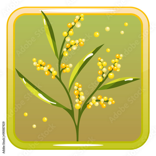 Game Icon with Mimosa Flower