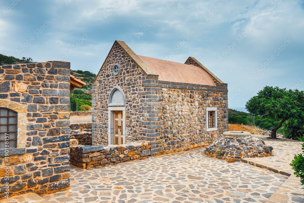 Christian Basilica Poros Elounda on Kalydon Peninsula, Crete, Greece