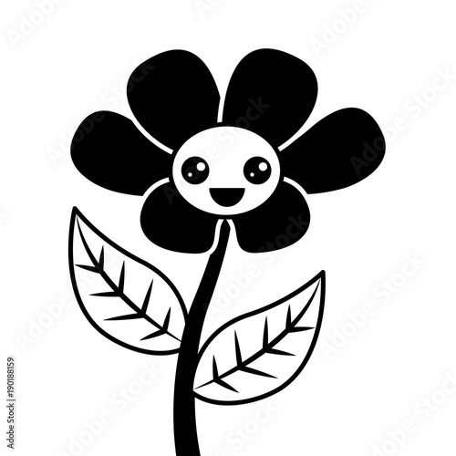 kawaii cute flower ornament cartoon vector illustration