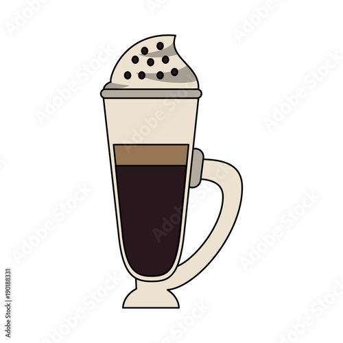 Cold coffee cup with chantilly icon vector illustration graphic design