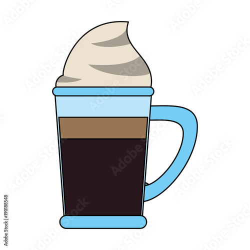 Cold coffee cup with chantilly icon vector illustration graphic design