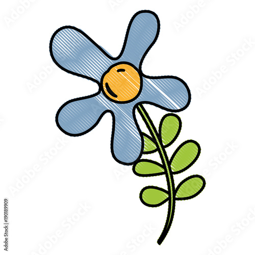 grated beautiful flowers with petals and leaves design