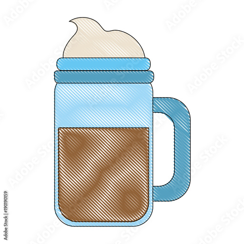 Cold coffee cup with chantilly icon vector illustration graphic design
