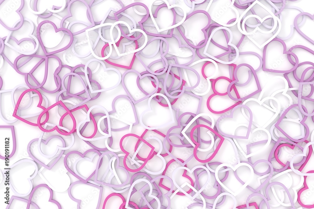 Hearts background. 3D rendering. Hearts background. 3D rendering.