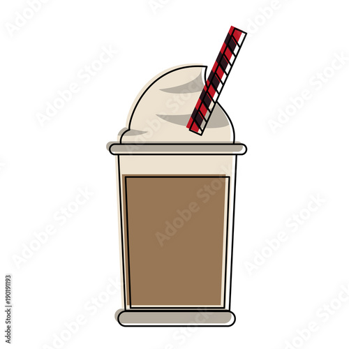 Cold coffee cup with chantilly icon vector illustration graphic design