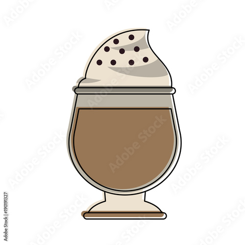 Cold coffee cup with chantilly icon vector illustration graphic design