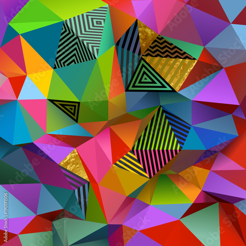 Abstract colorful low poly background in 3d, eps10 vector