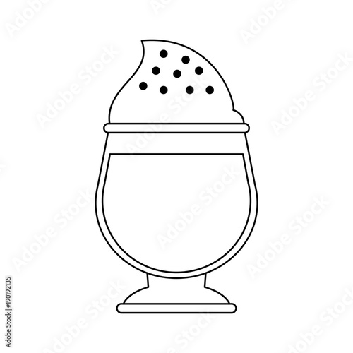 Cold coffee cup with chantilly icon vector illustration graphic design