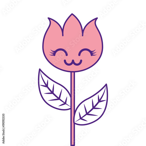kawaii flower decoration character cartoon vector illustration pink image design