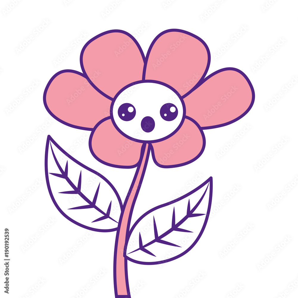 kawaii cute flower ornament cartoon vector illustration pink image design kawaii cute flower ornament cartoon vector illustration pink image design