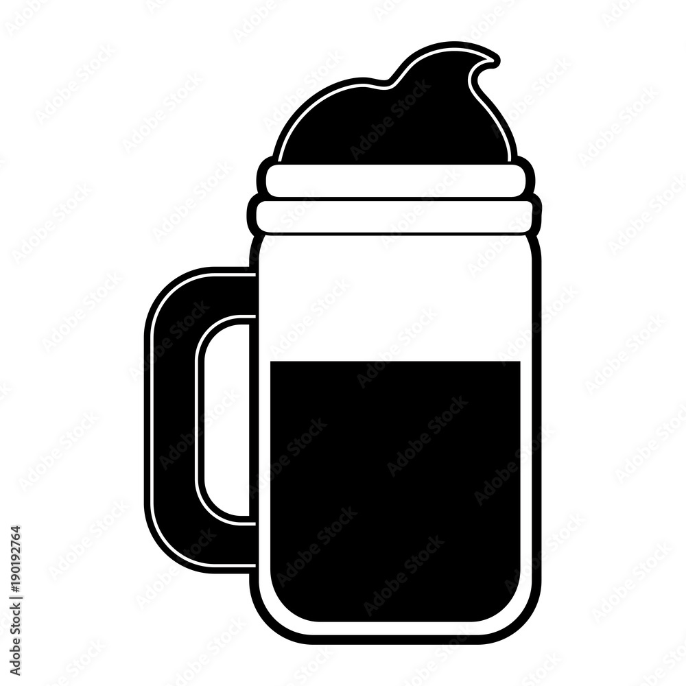 Cold coffee cup with chantilly icon vector illustration graphic design Cold coffee cup with chantilly icon vector illustration graphic design