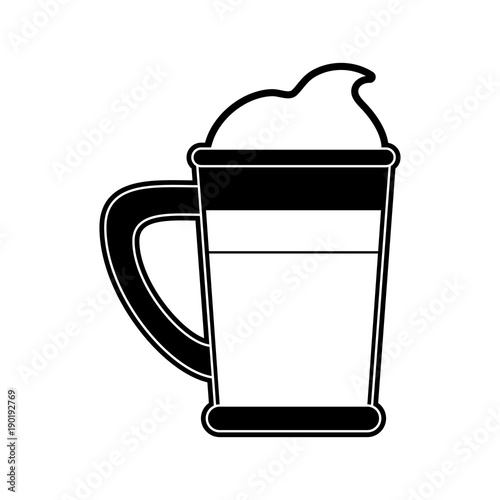 Cold coffee cup with chantilly icon vector illustration graphic design