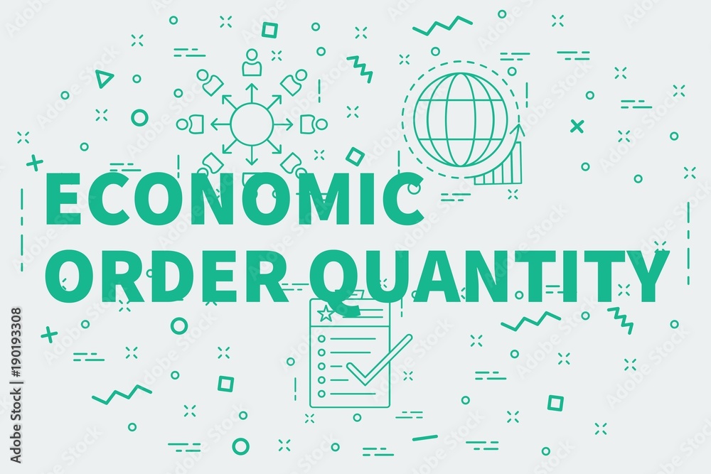 Fototapeta premium Conceptual business illustration with the words economic order quantity