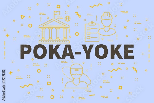 Tablou pe pânză Conceptual business illustration with the words poka-yoke