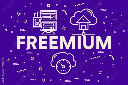 Conceptual business illustration with the words freemium photo