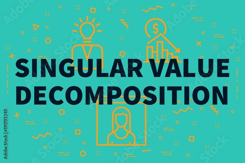 Conceptual business illustration with the words singular value decomposition