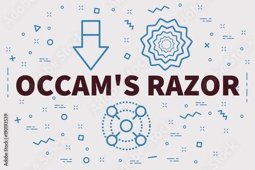 Conceptual business illustration with the words occam's razor photo