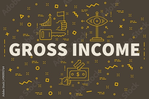 Cuadro en lienzo Conceptual business illustration with the words gross income
