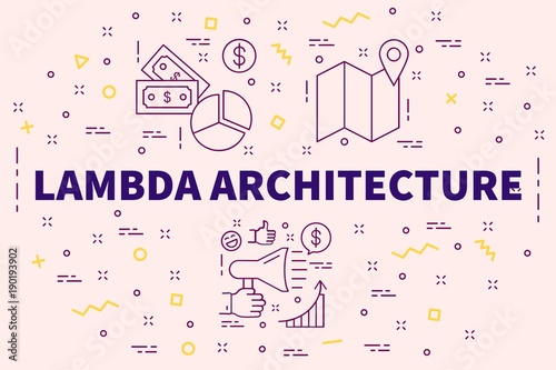 Schilderij op canvas Conceptual business illustration with the words lambda architecture