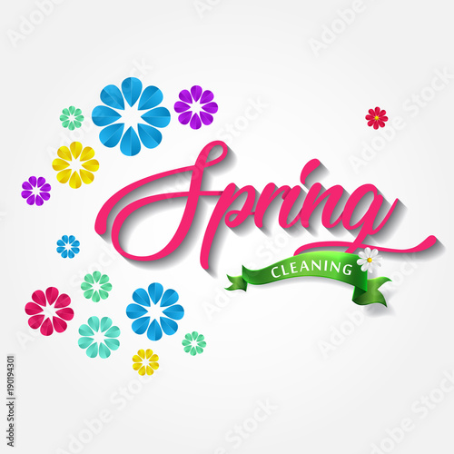Spring cleaning background. Grand ménage de printemps.