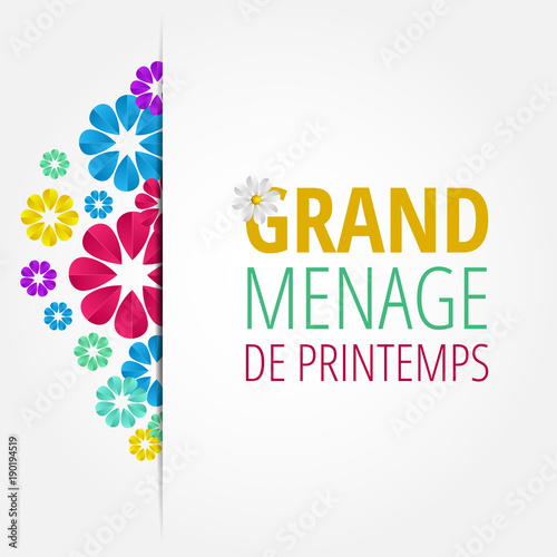 Spring cleaning background. Grand ménage de printemps.