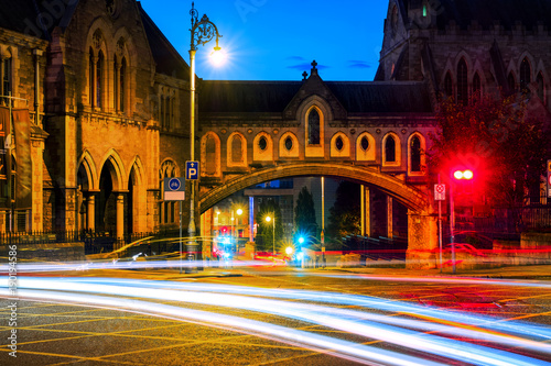 Illuminated Arch of the Christ Church Cathedral in Dublin, Ireland