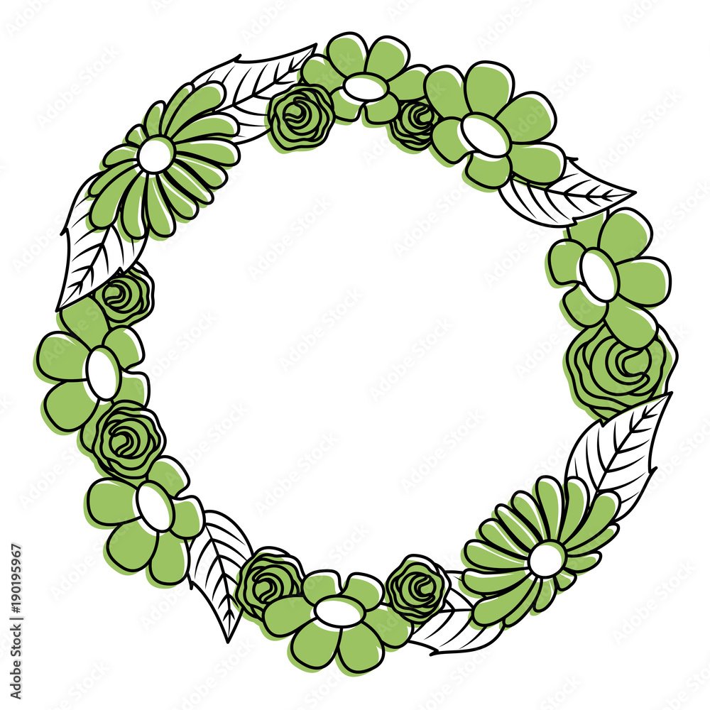 round floral flowers arrangement spring decoration vector illustration round floral flowers arrangement spring decoration vector illustration