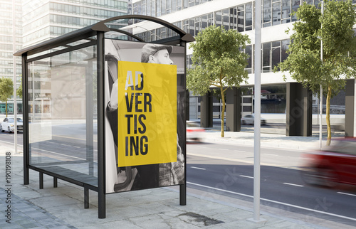 bus stop sale advertising billboard photo