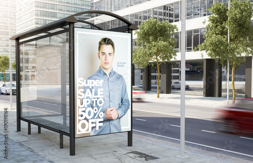 bus stop fashion sale advertising billboard