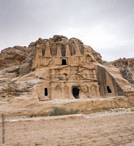 Obelisk Tomb and Triclinium at Petra archaeological park. Jordan