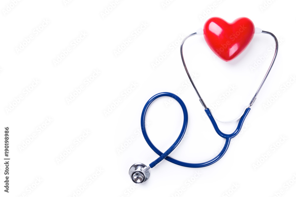 Doctor stethoscope and madel of heart on white background Doctor stethoscope and madel of heart on white background