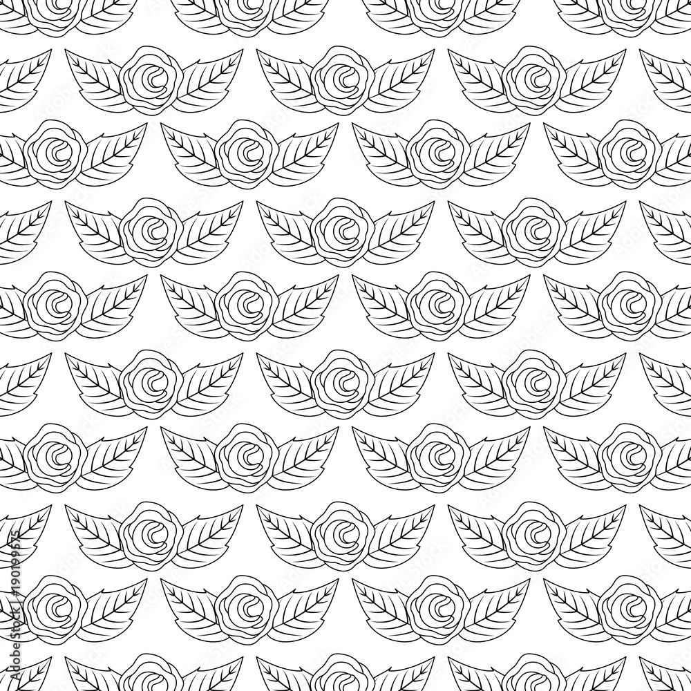 seamless pattern spring decoration flowers leaves vector illustration