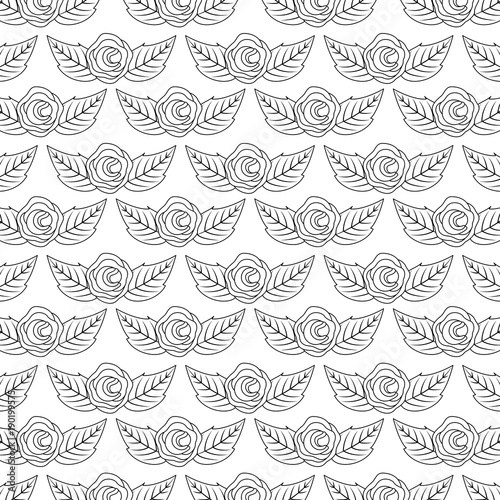 seamless pattern spring decoration flowers leaves vector illustration