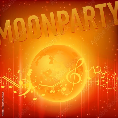 Red Moon Beach Party Flyer.
