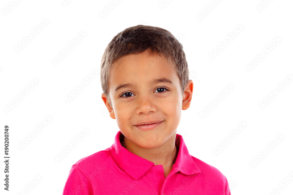 Funny small child with dark hair and black eye Funny small child with dark hair and black eye