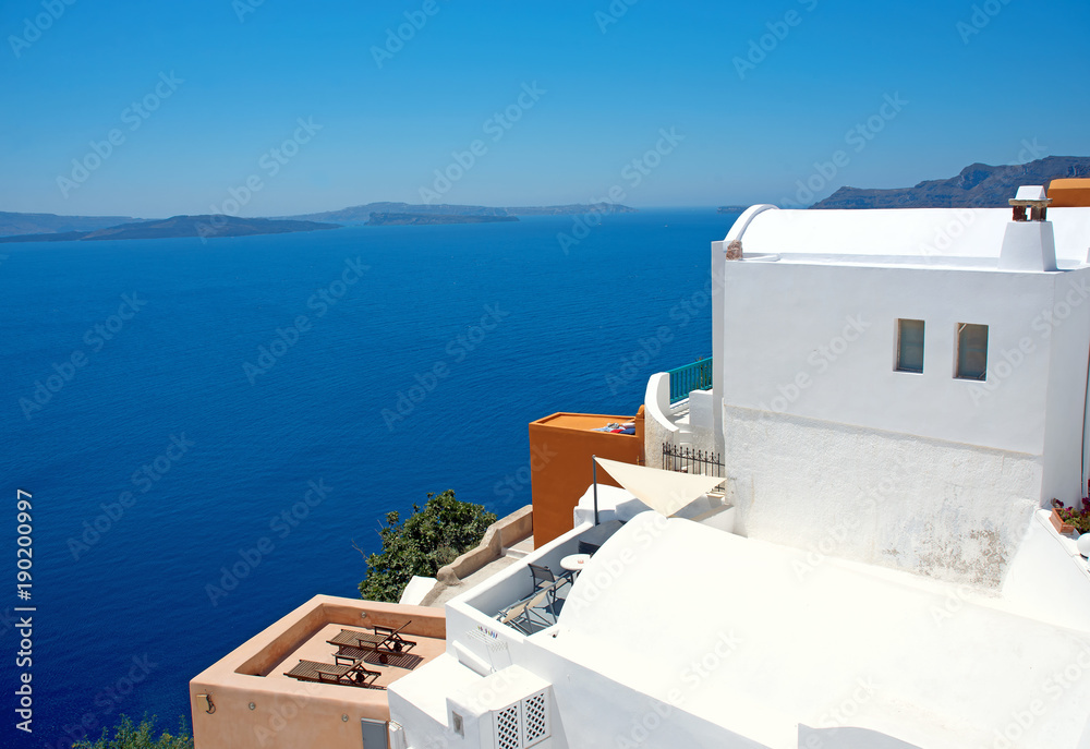 Obraz premium View of the sea in Santorini in Greece