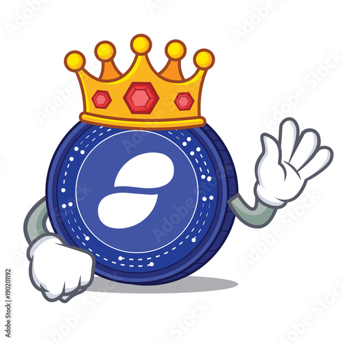 King Status coin mascot cartoon