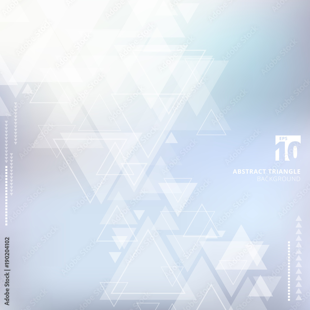 Obraz premium Abstract technology blue blurred background with triangles pattern overlay