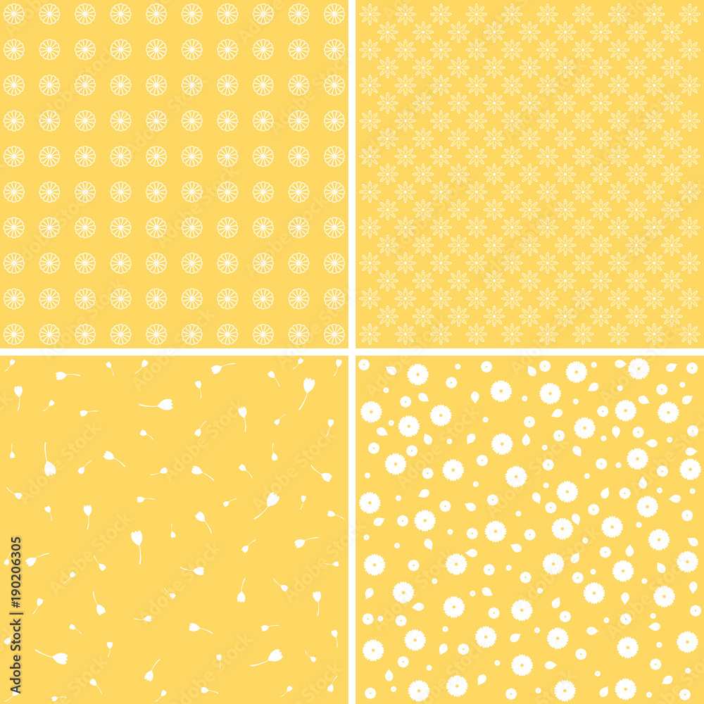 custom made wallpaper toronto digitalSet of 4 floral pattern.