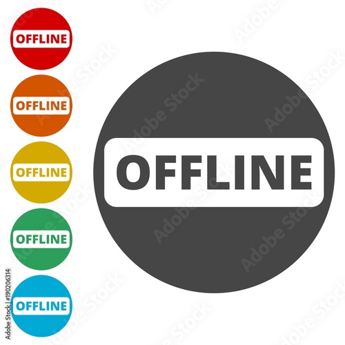 Offline sign, icon, button 