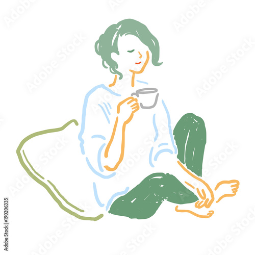 リラックスした女性