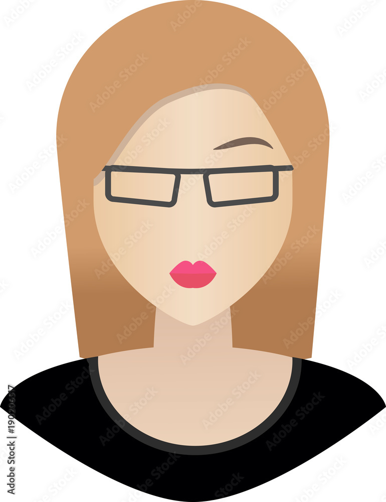Flat Women Avatar Character Icon Flat Women Avatar Character Icon